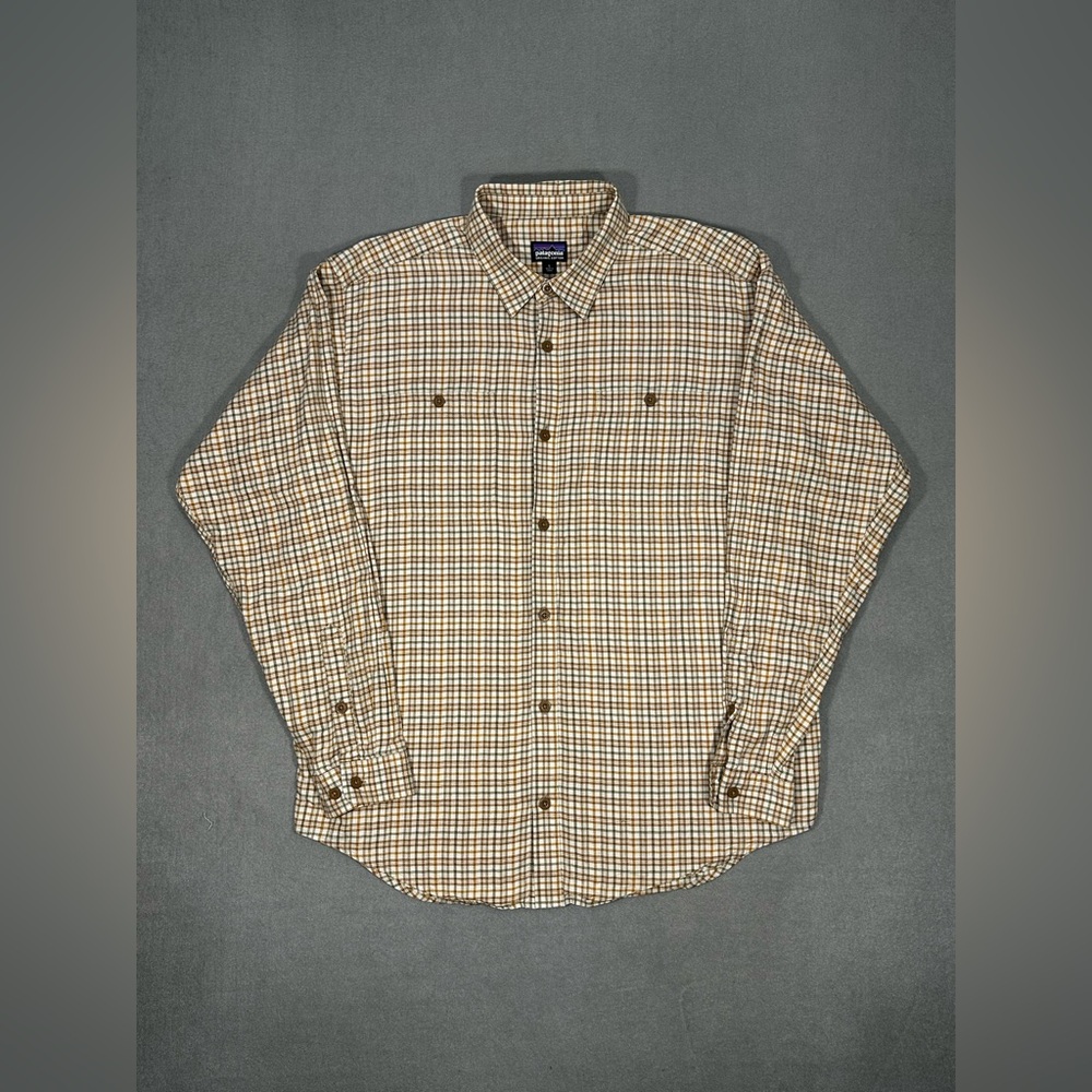 Patagonia Beige and Brown Checkered Shirt